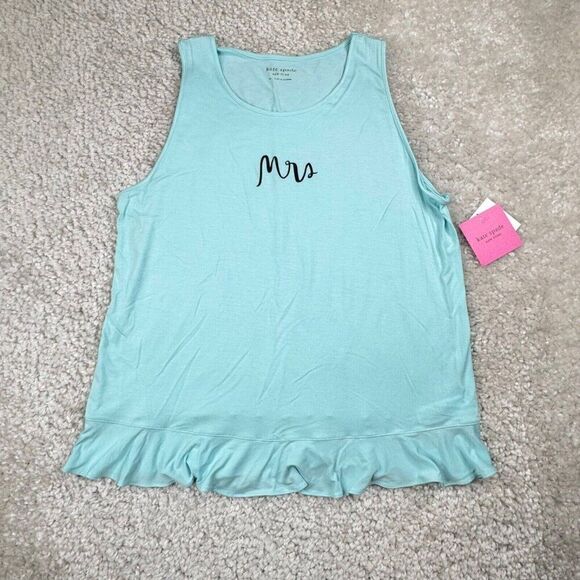 Kate Spade New York Mrs. Bridal Sleep Pajama Tank Blue NEW - Picture 2 of 10